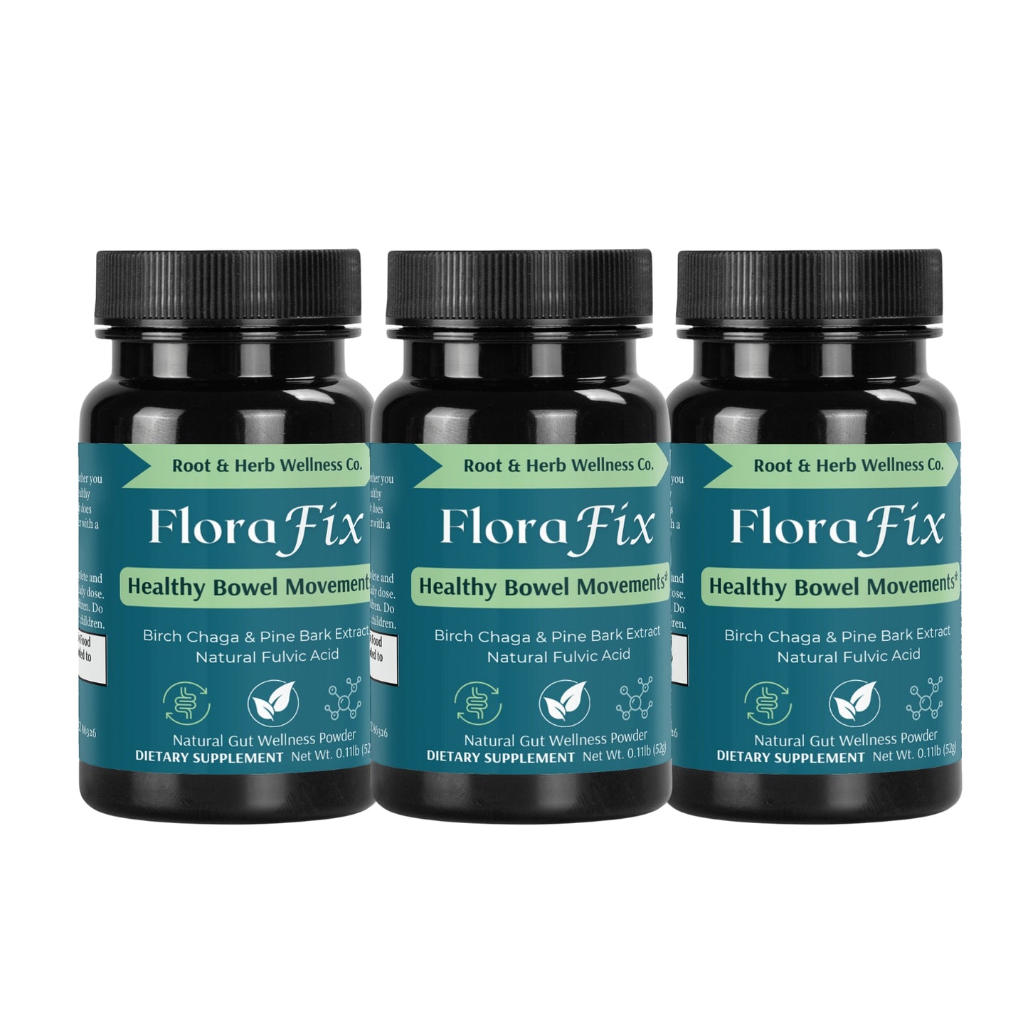 3 bottles of Florafix for digestive health and smoothe bowel movements