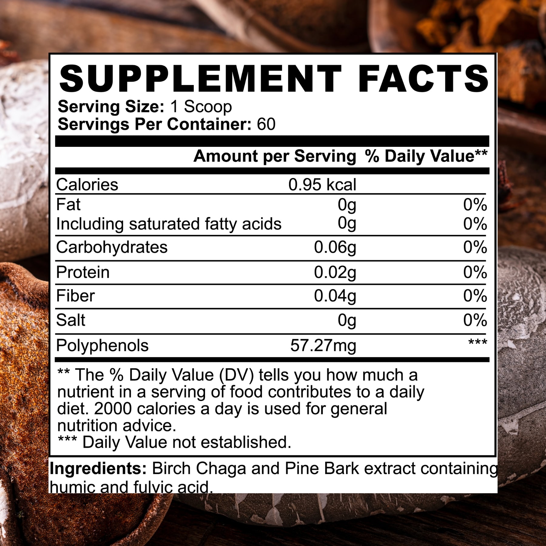 picture of FloraFix Smooth Bowel movement ingredient label